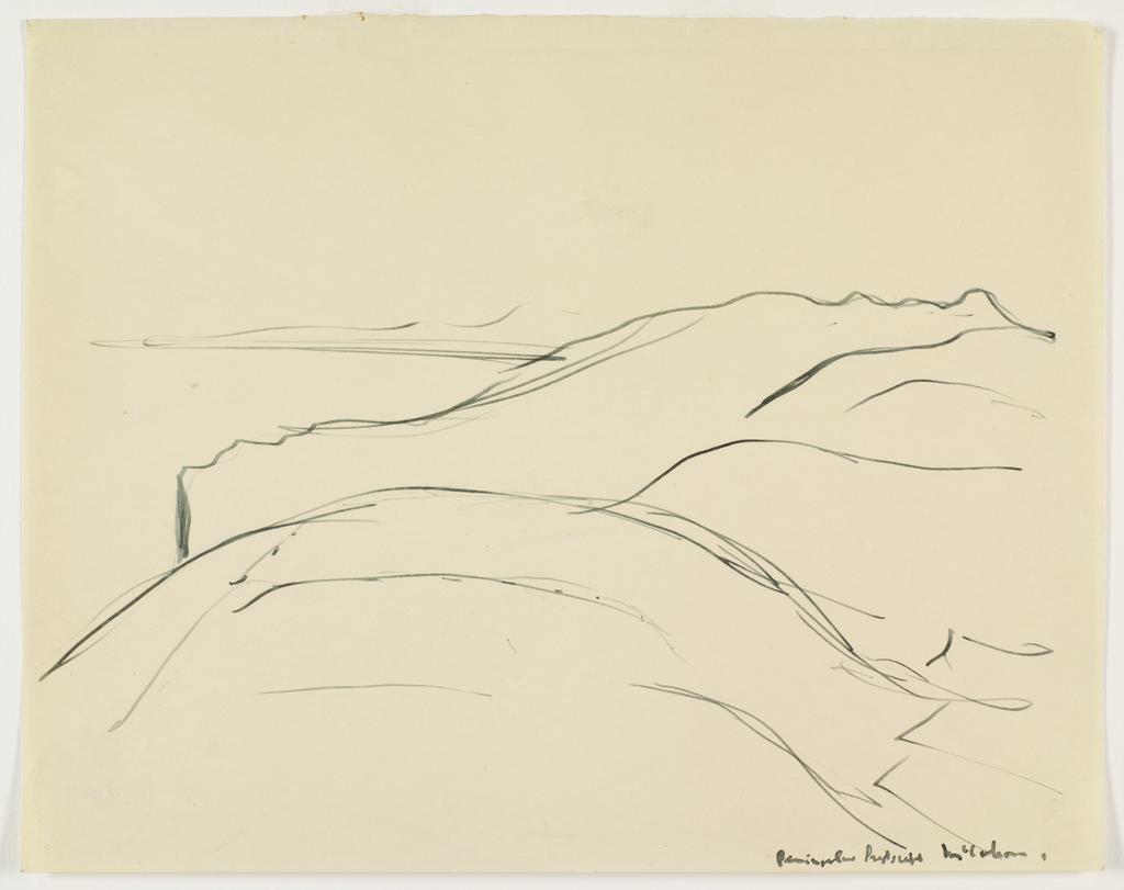 Working drawings for three paintings of the Otago Peninsula. Peninsula landscape