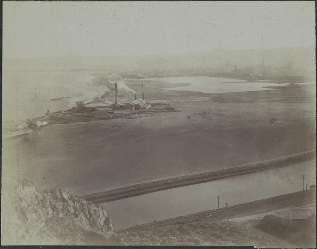 Cement works and harbour reclamation