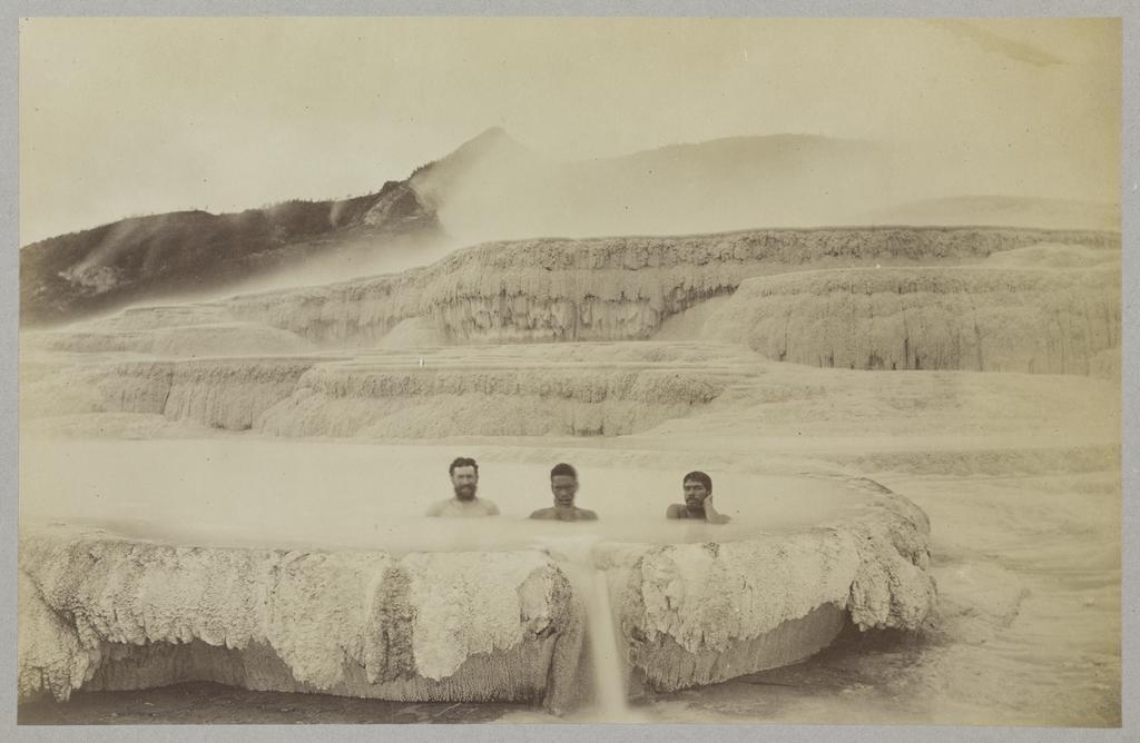 Bathing at the White Terrace