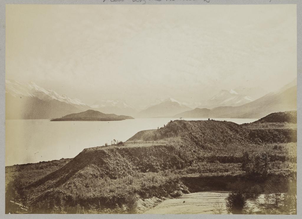 The Head of Lake Wakatipu N.Z.  View from the 25 Mile Creek