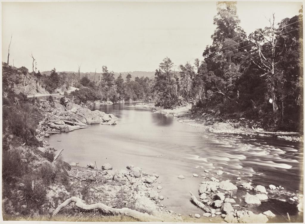 Looking down the Mungaroa [Mangaroa] River, Wellington and Masterton Road