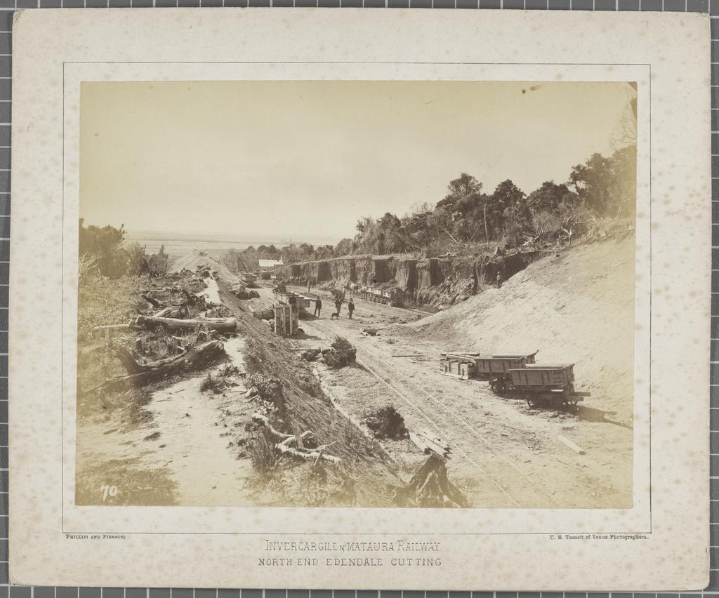 Invercargill &amp; Mataura Railway, north end, Edendale Cutting