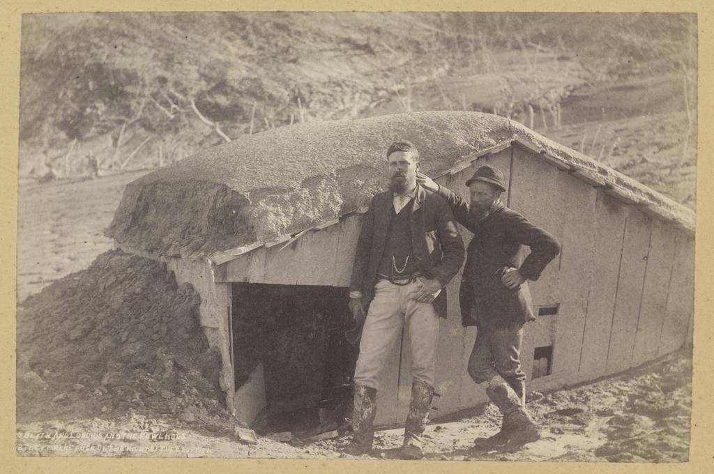 Blyth and Lundius and the fowlhouse where they took refuge on the night of the eruption