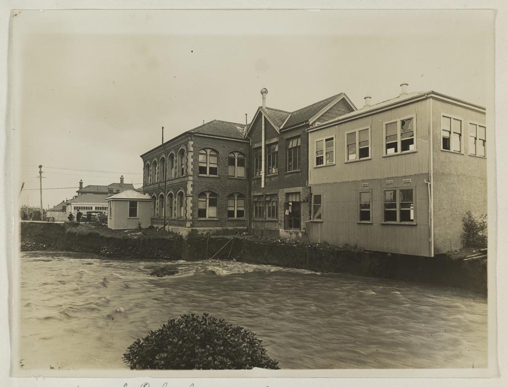 Dental School after flood, showing part undermined