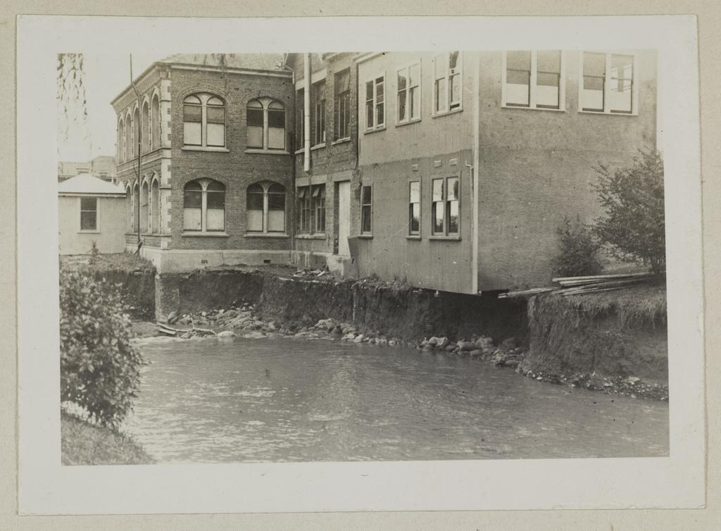 Dental School after flood, showing part undermined