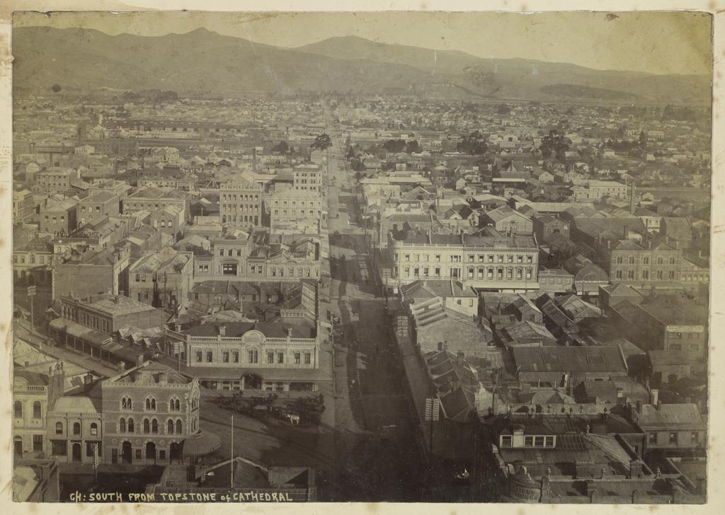 Christchurch, South from Topstone of Cathedral