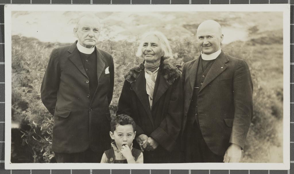 Rev. J.A. Pybus, Rev. J Skuse, Miss Karetai and child