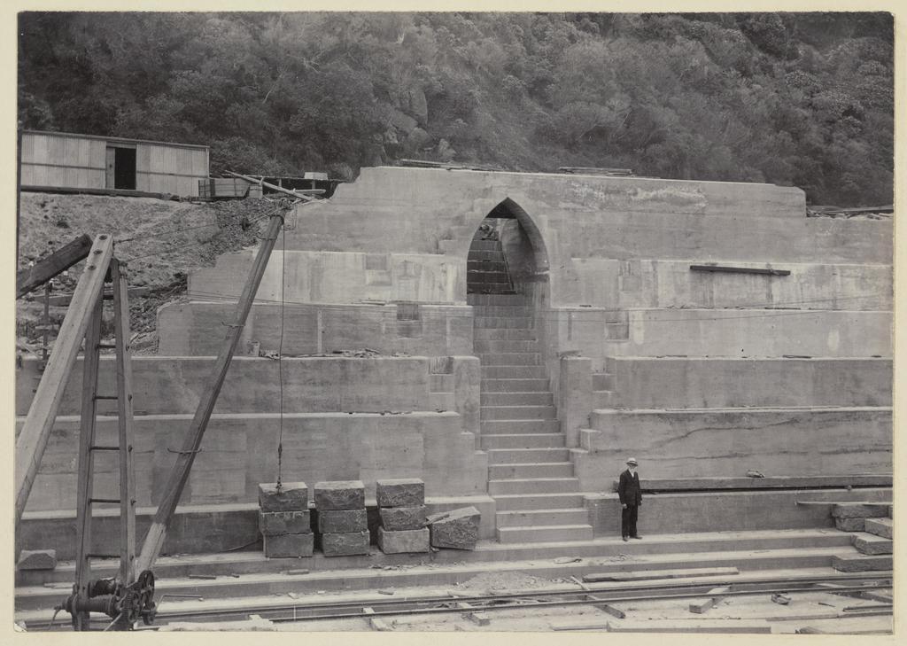 Concrete structure with arch and steps