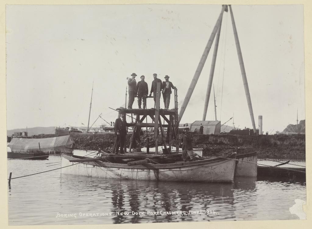 Boring operations, new dock, Port Chalmers