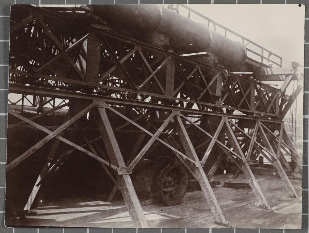 Iron girders and pipe