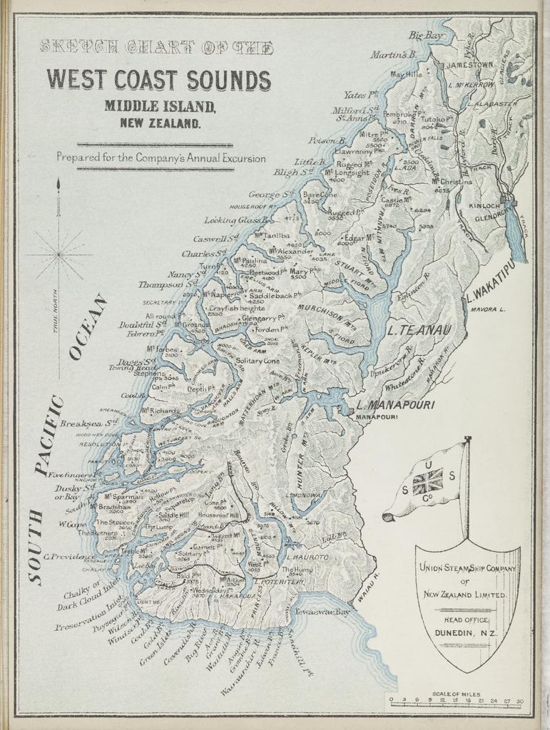 Sketch Chart of the West Coast Sounds, Middle Island, New Zealand