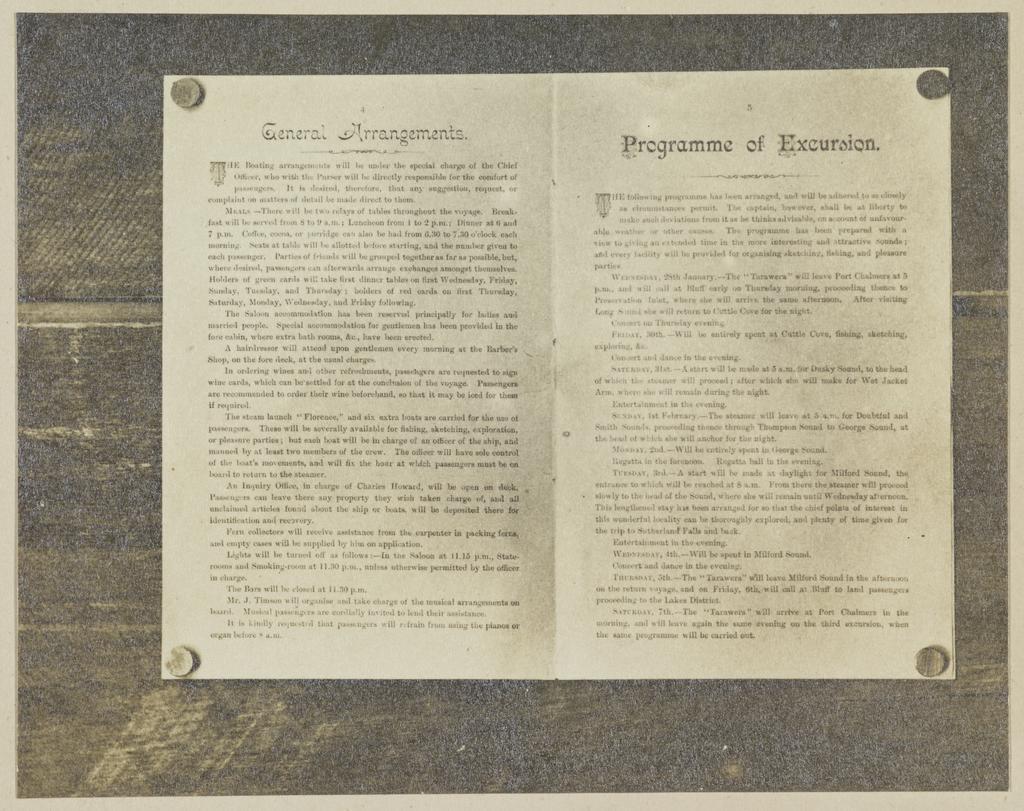 General arrangements and excursion programme