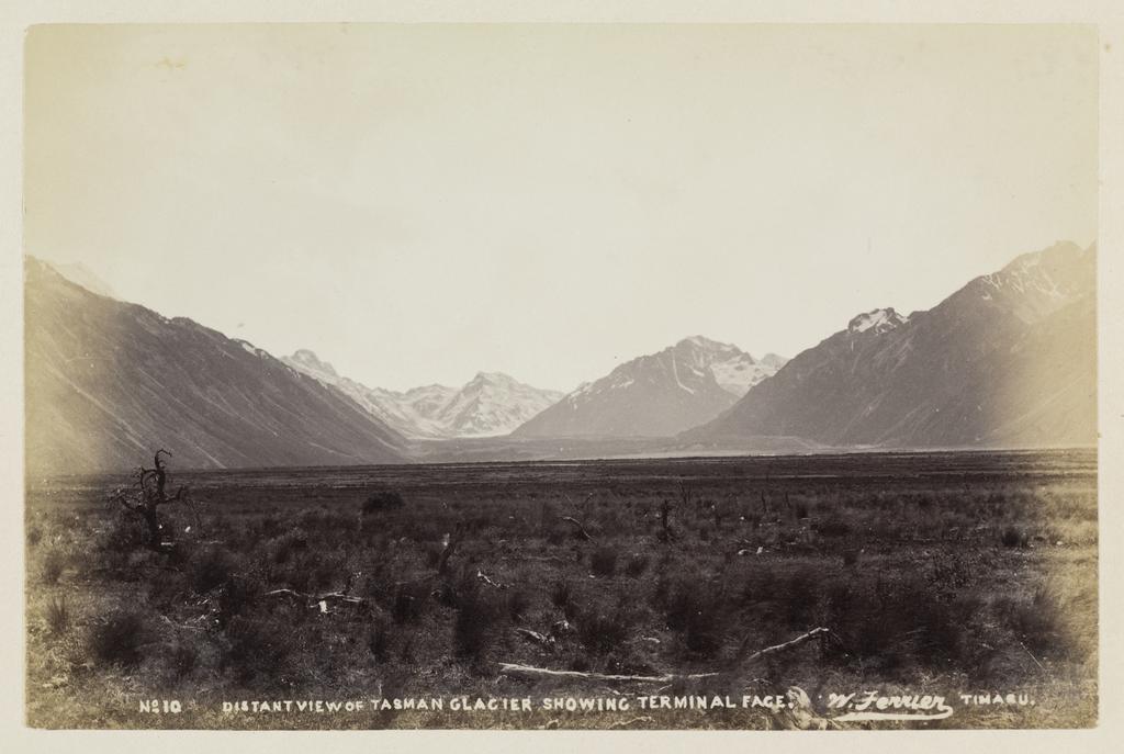 Distant view of Tasman Glacier showing terminal face