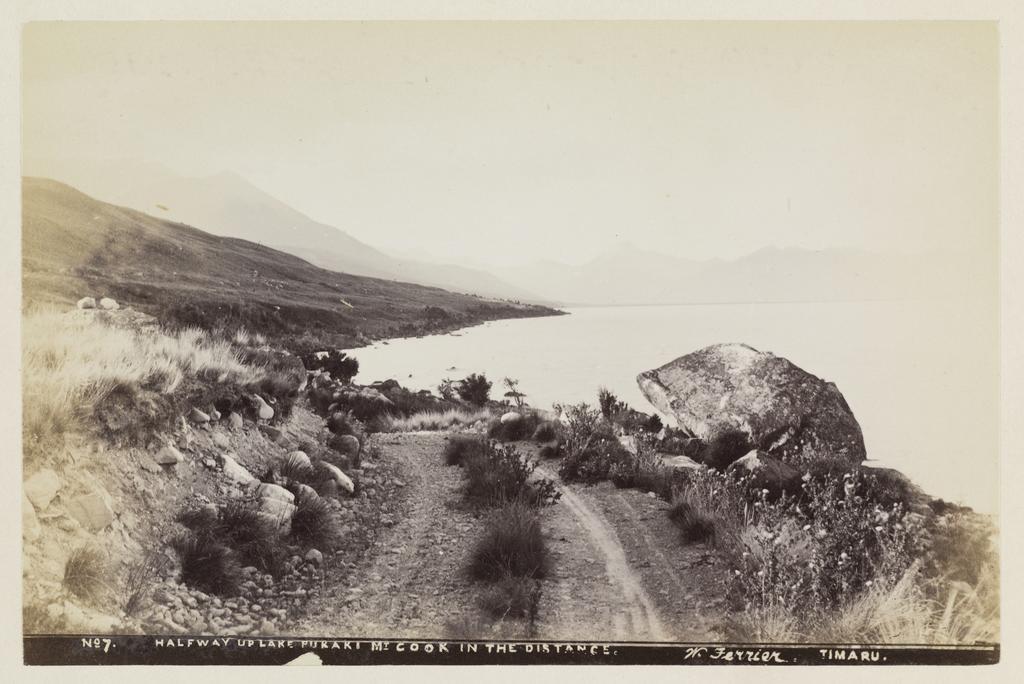 Halfway up Lake Pukaki, Mount Cook in the distance
