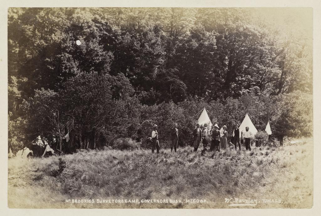 Mr Brodric's surveyors camp, Governors Bush, Mount Cook