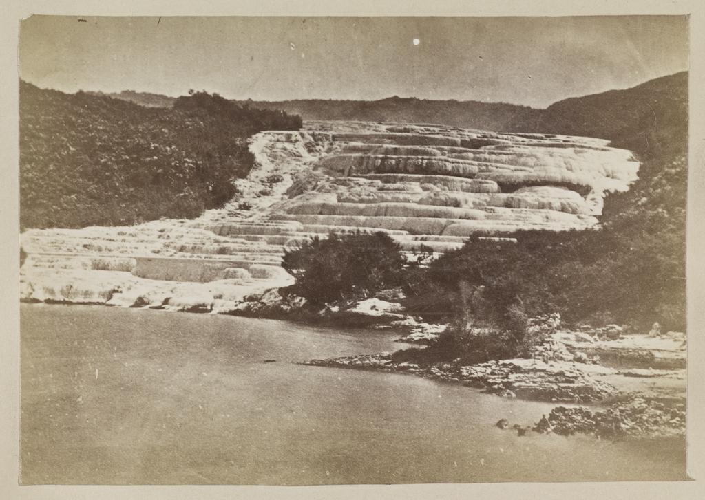 Pink Terrace from Sculpture Pool, Rotomahana