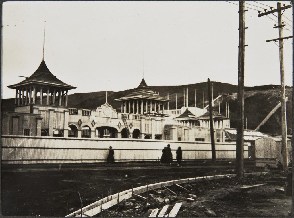 Front entrance viewed from outside the complex