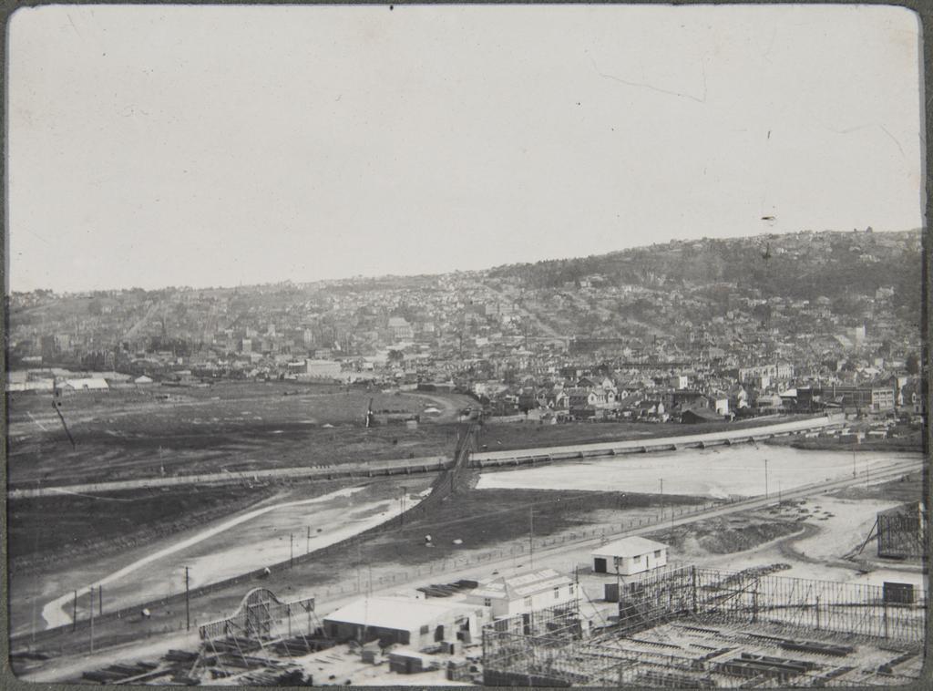 Looking over site back towards the city