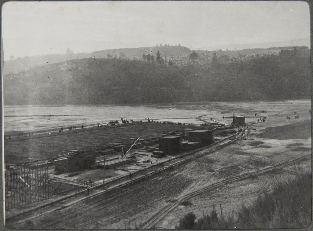 Looking down on the site