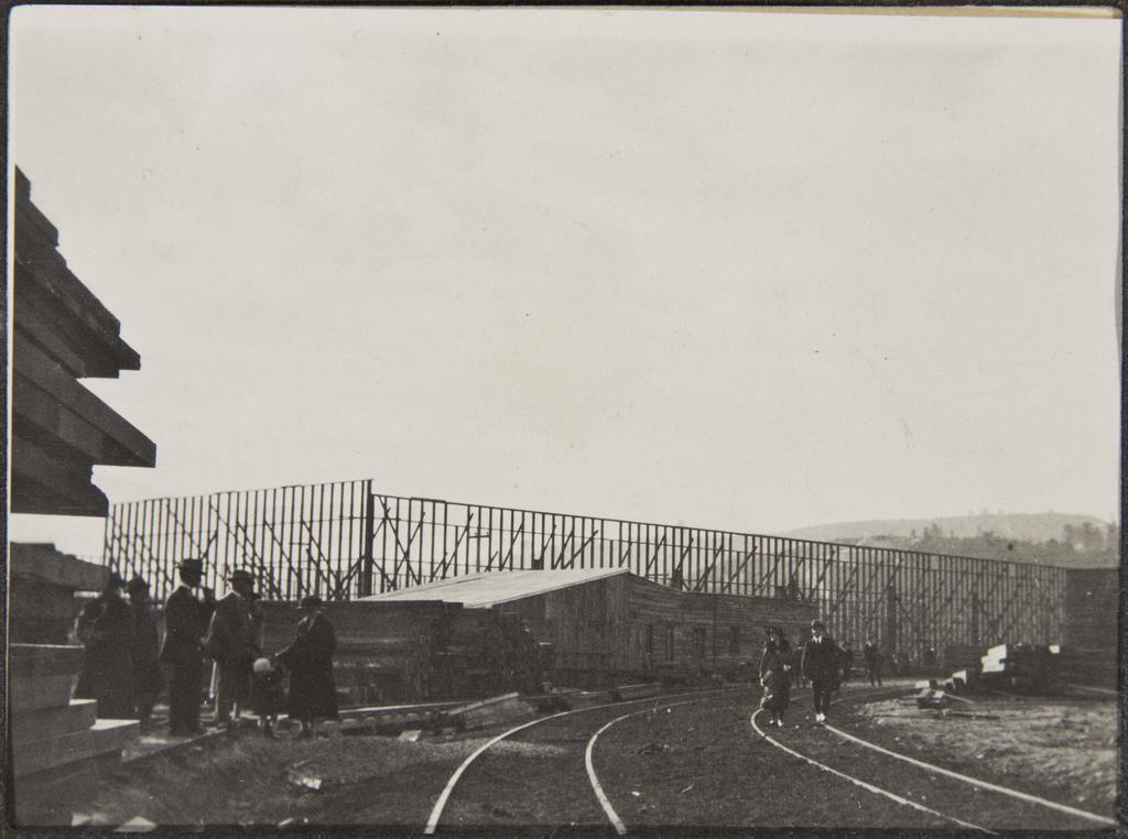 Looking along railway on the site