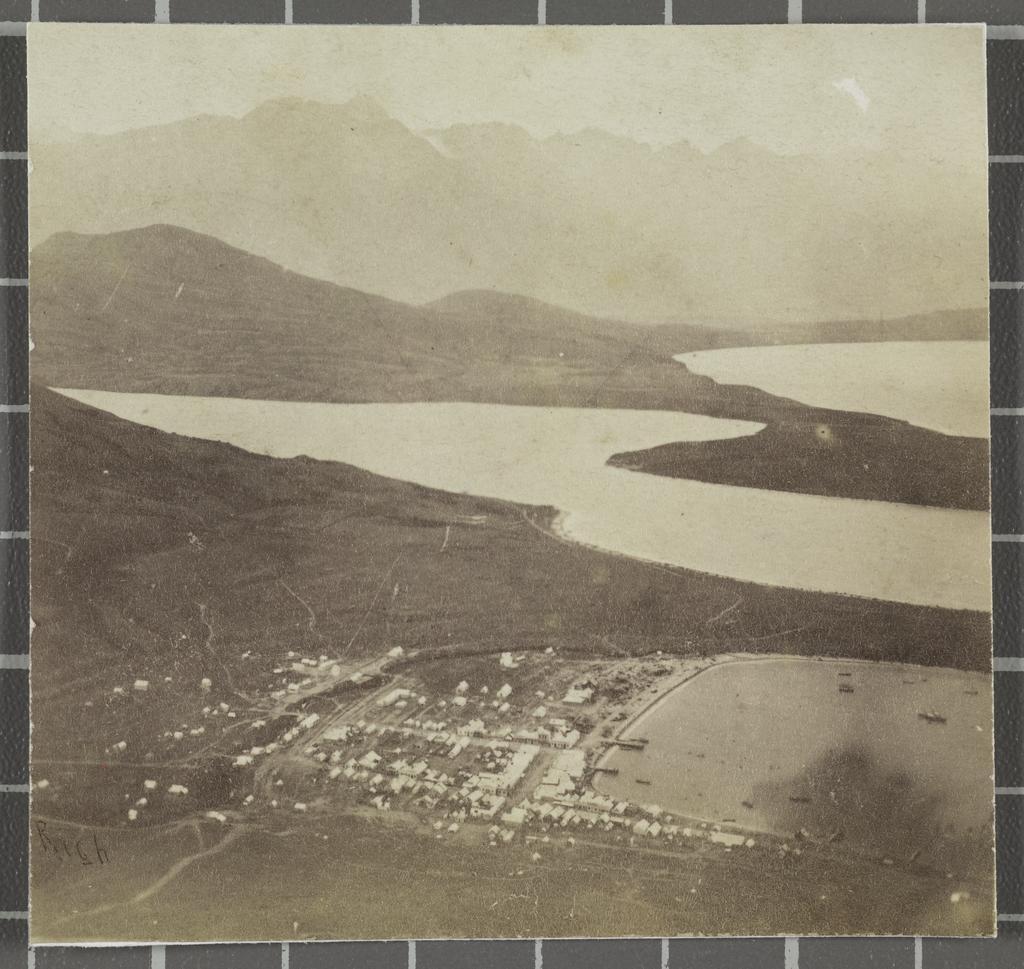 Queenstown from an altitude of 3000ft on a spur of Ben Lomond