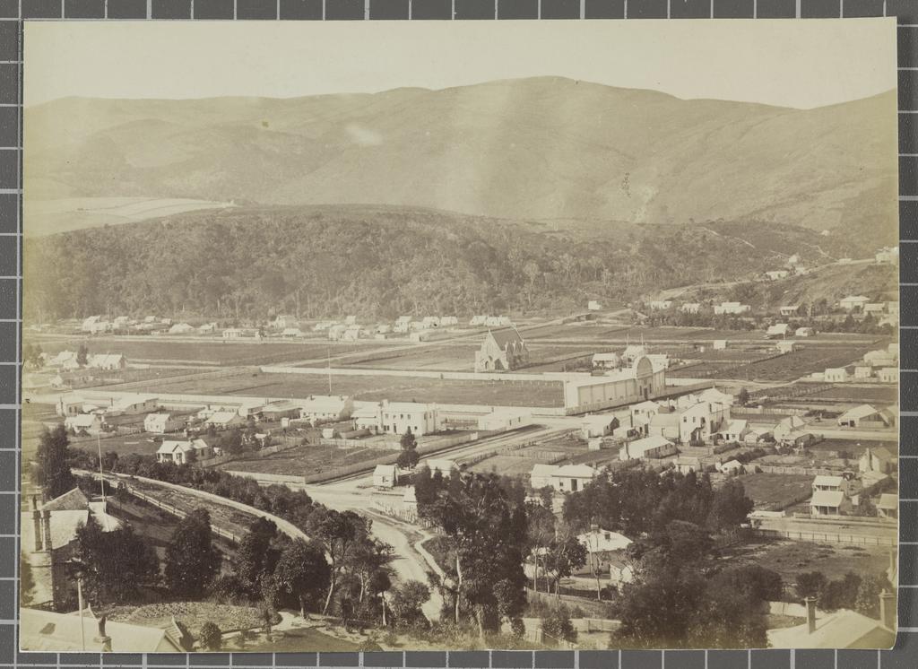 Dunedin North from Regent Rd with All Saints Church and Caledonian Grounds