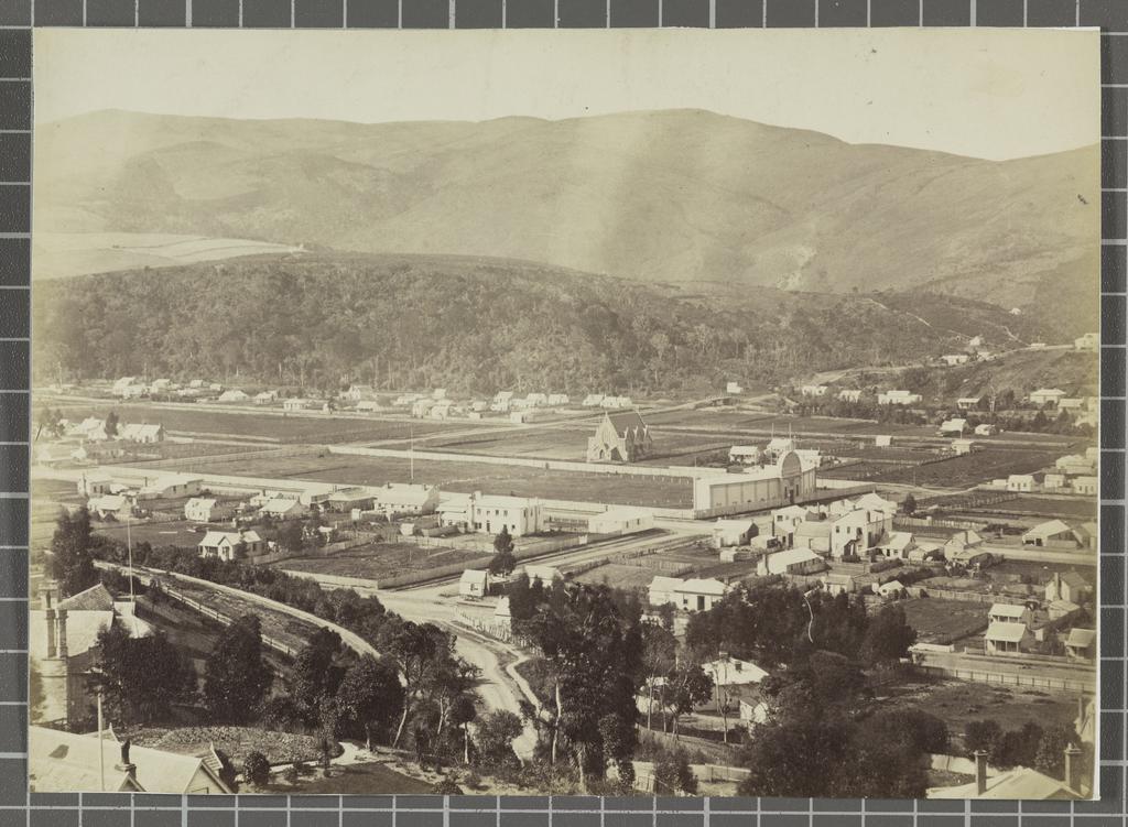 Dunedin North from Regent Rd with All Saints Church and Caledonian Grounds