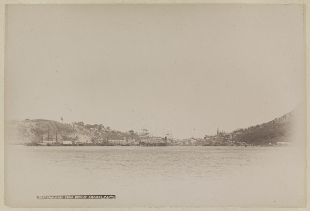 Port Chalmers from deck of steamer