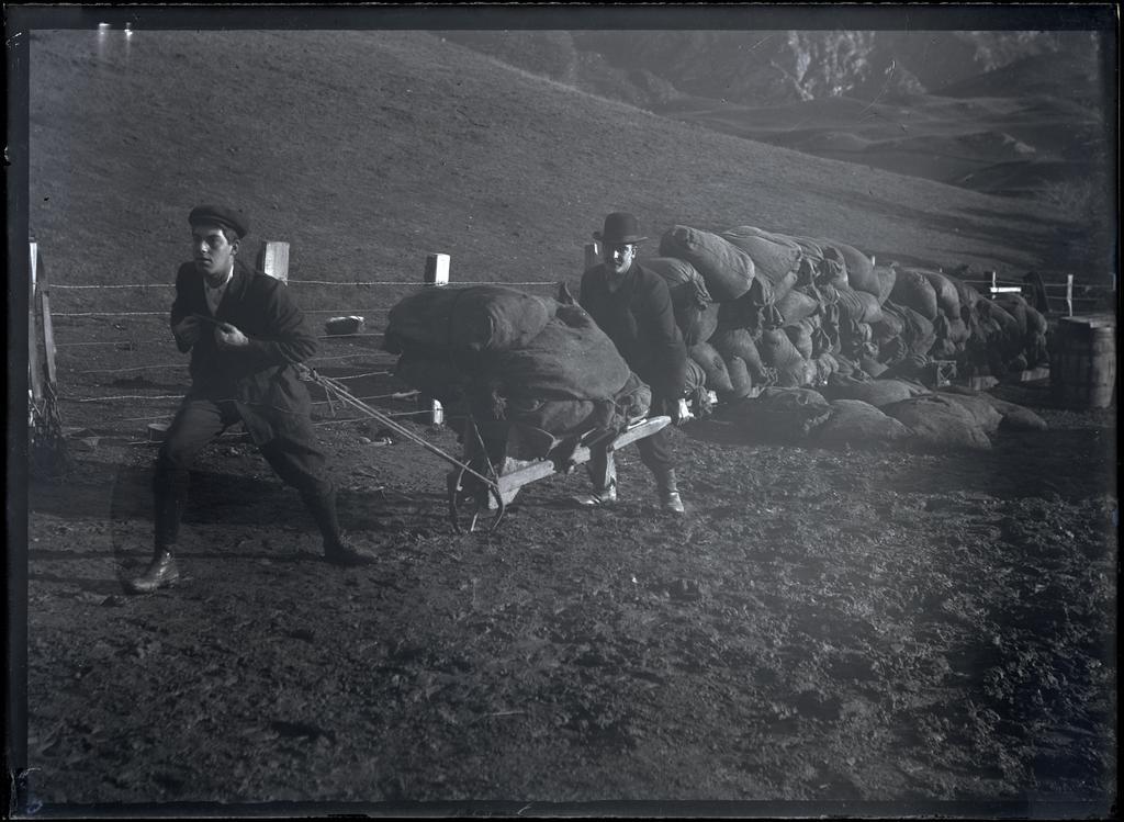 Reconstruction of miners delivering their own coal supplies