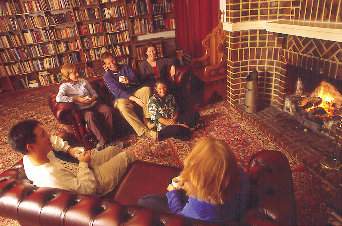 Residents in the St Margaret's College library