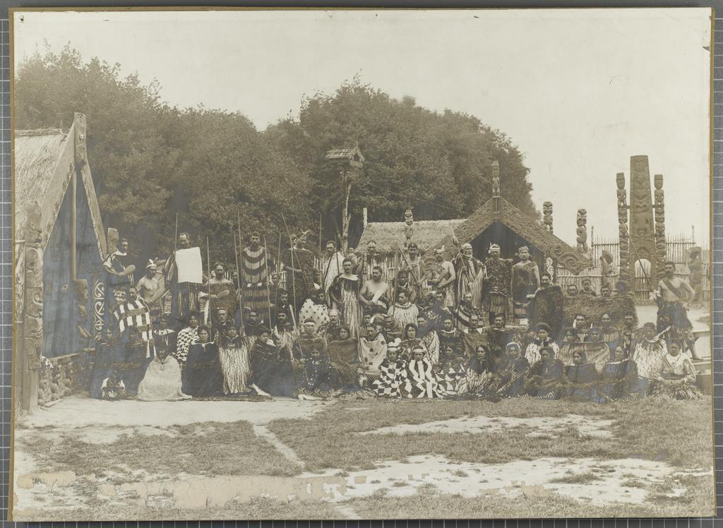 Group in ceremonial dress, Christchurch International Exhibition