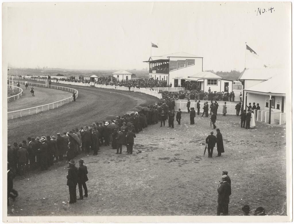 A view at the Westland Racing Club's midsummer meeting, held at Hokitika on January 5