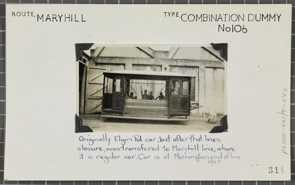 Maryhill, Combination Dummy no.106