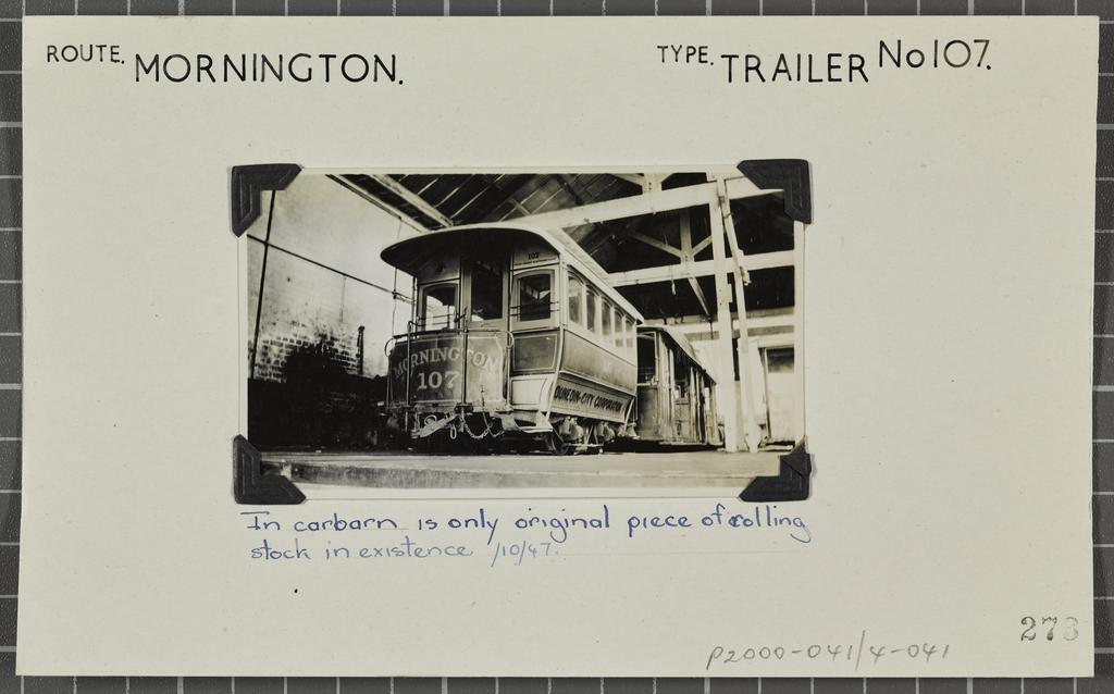 Trailer no.107 in car barn