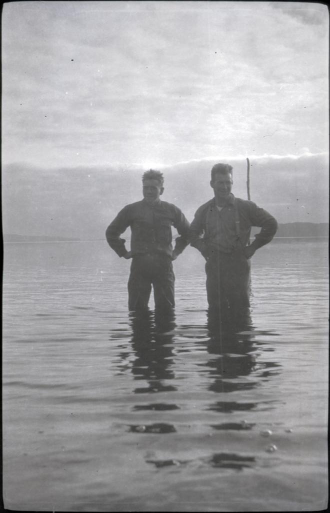 Two men wading, Deep Stream