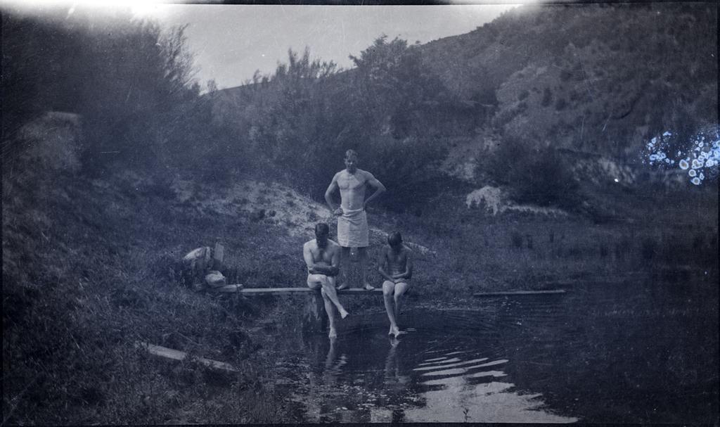 Three men bathing, Beaumont