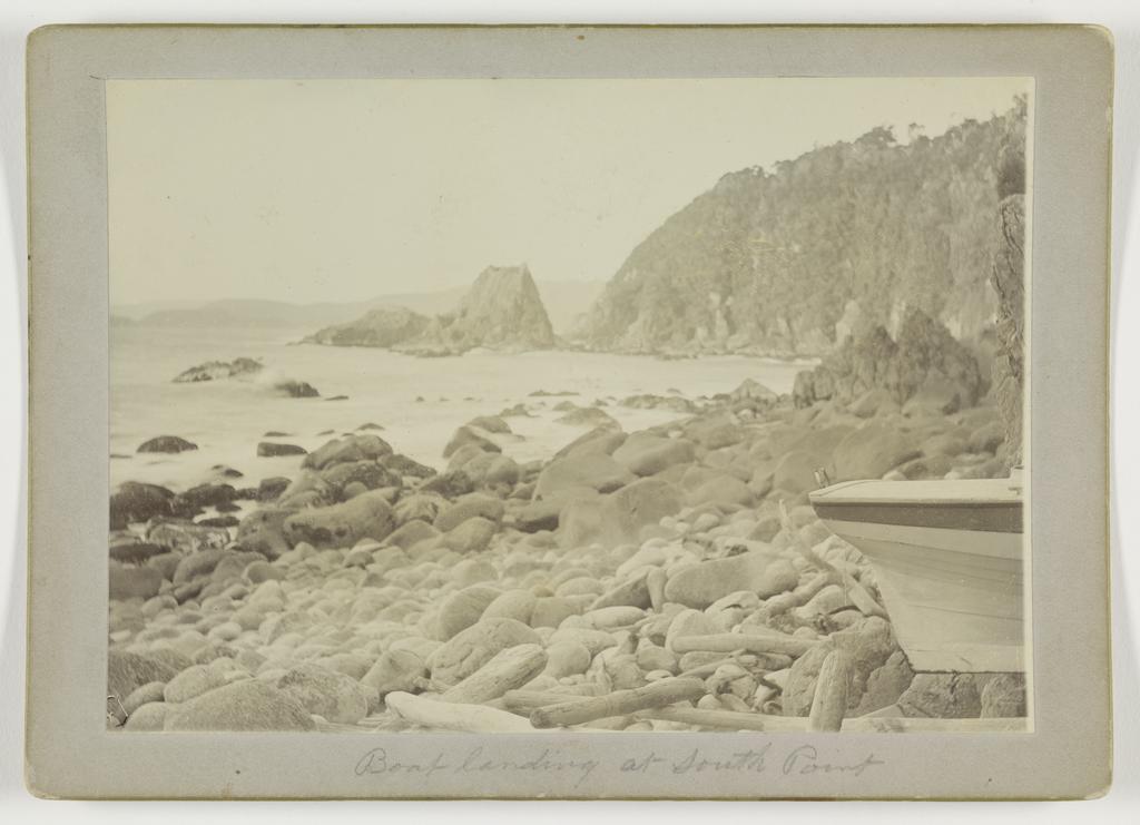 Boat landing at South Point, Dusky Sound