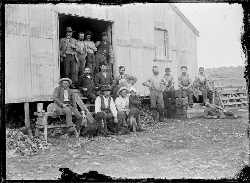 Group outside woolshed