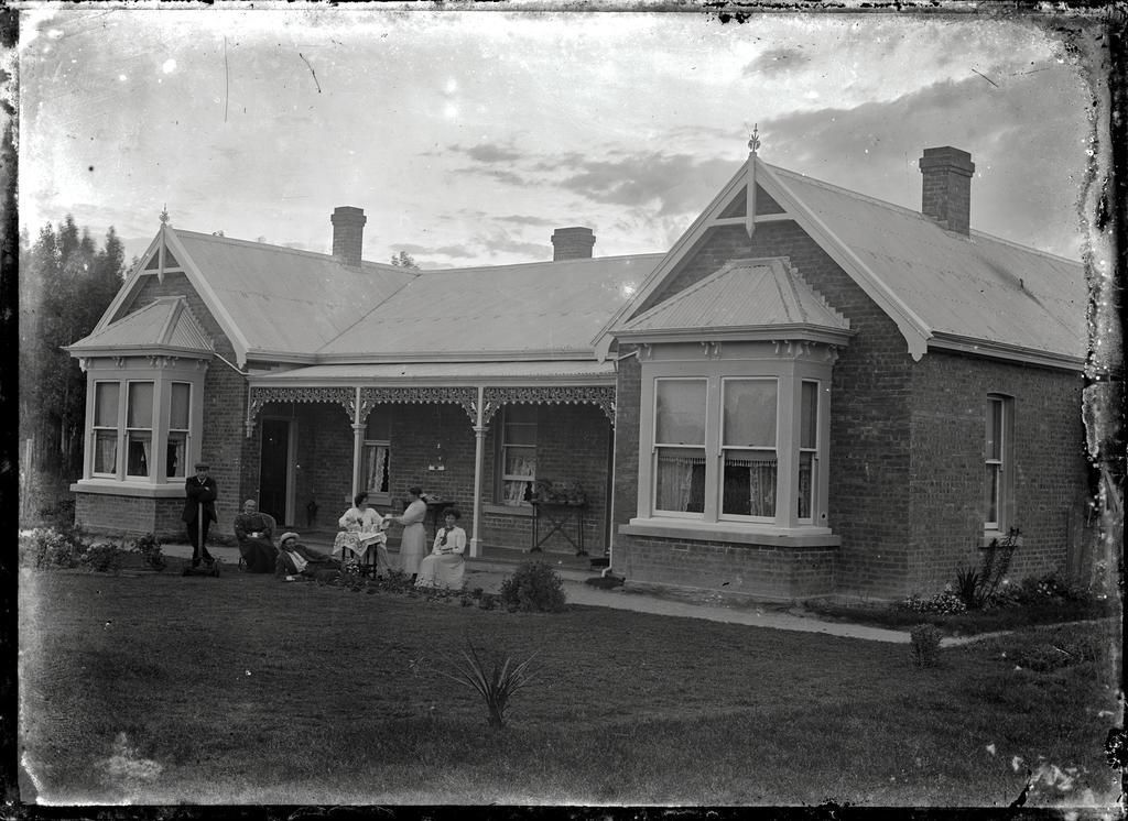 Group outside house