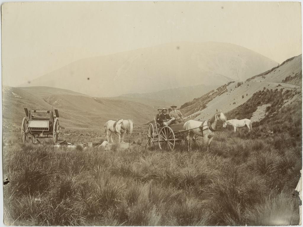 Men in a buggy, Canterbury high country