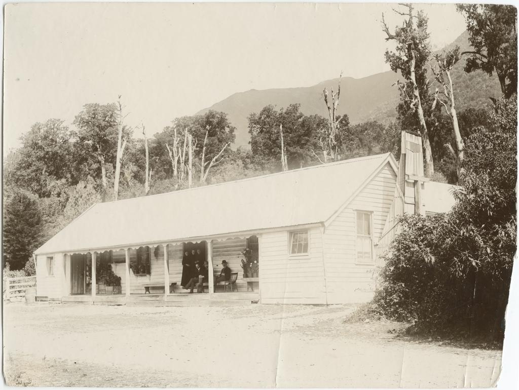 Close-up of accommodation house, Jacksons, Westland