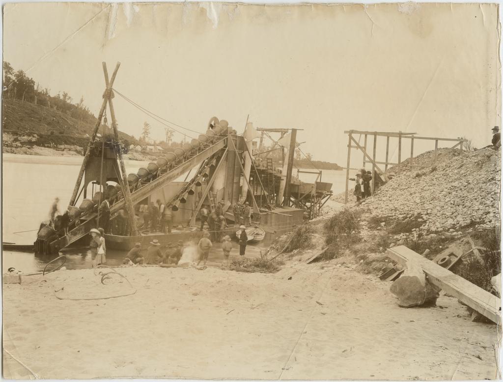 Gold dredge on the Buller River