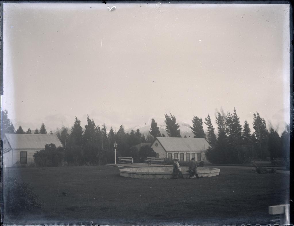 Couple in a formal garden