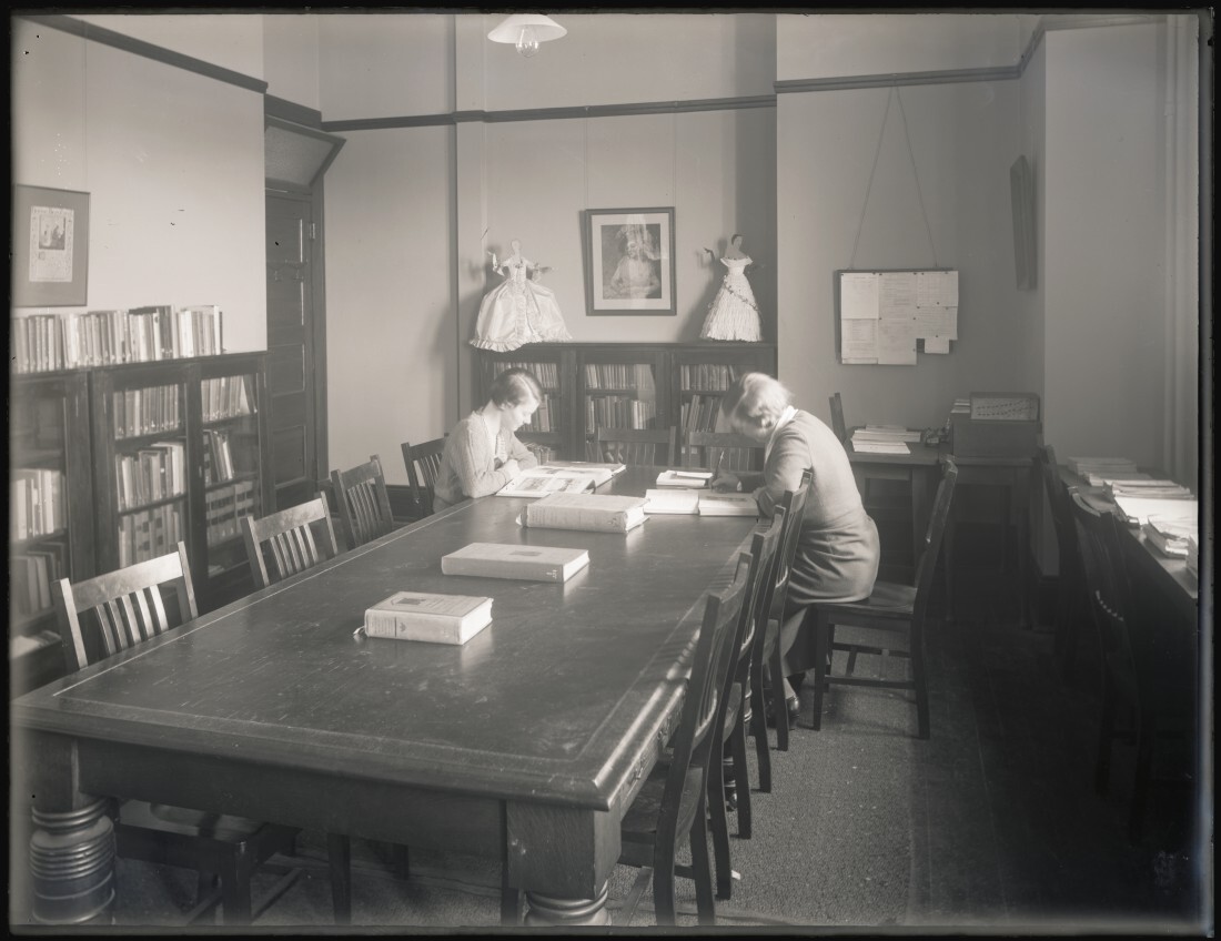 Library or reading room at Studholme Hall, School of Home Science