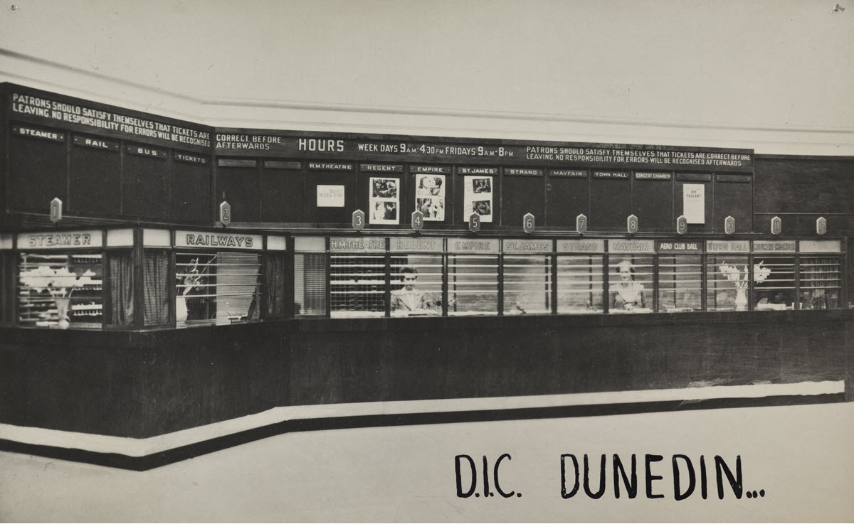 D.I.C. Dunedin ticketing desk 