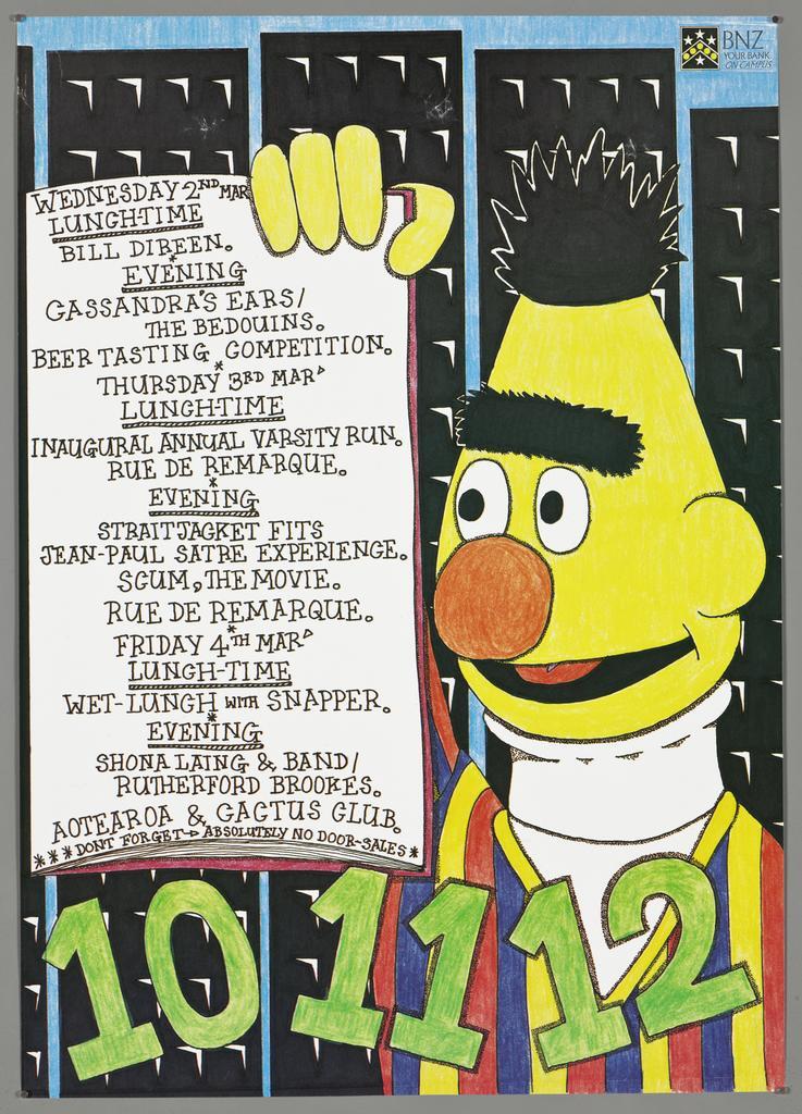 "[OUSA Sesame Street Orientation.] Wednesday 2nd Mar..."