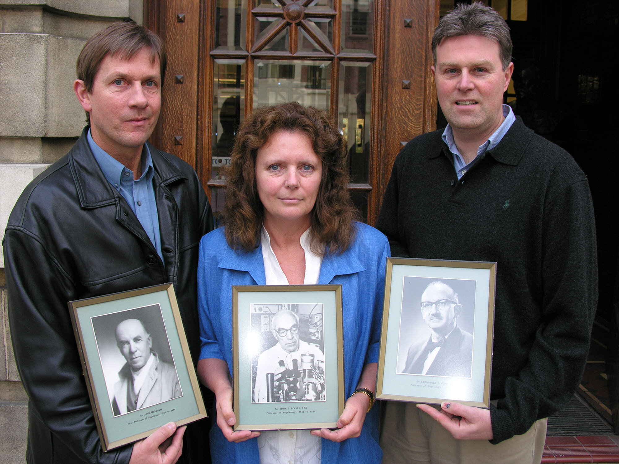 Tony Wheatley, Pat Cragg, and Allan Herbison, marking 100 years of physiology at Otago