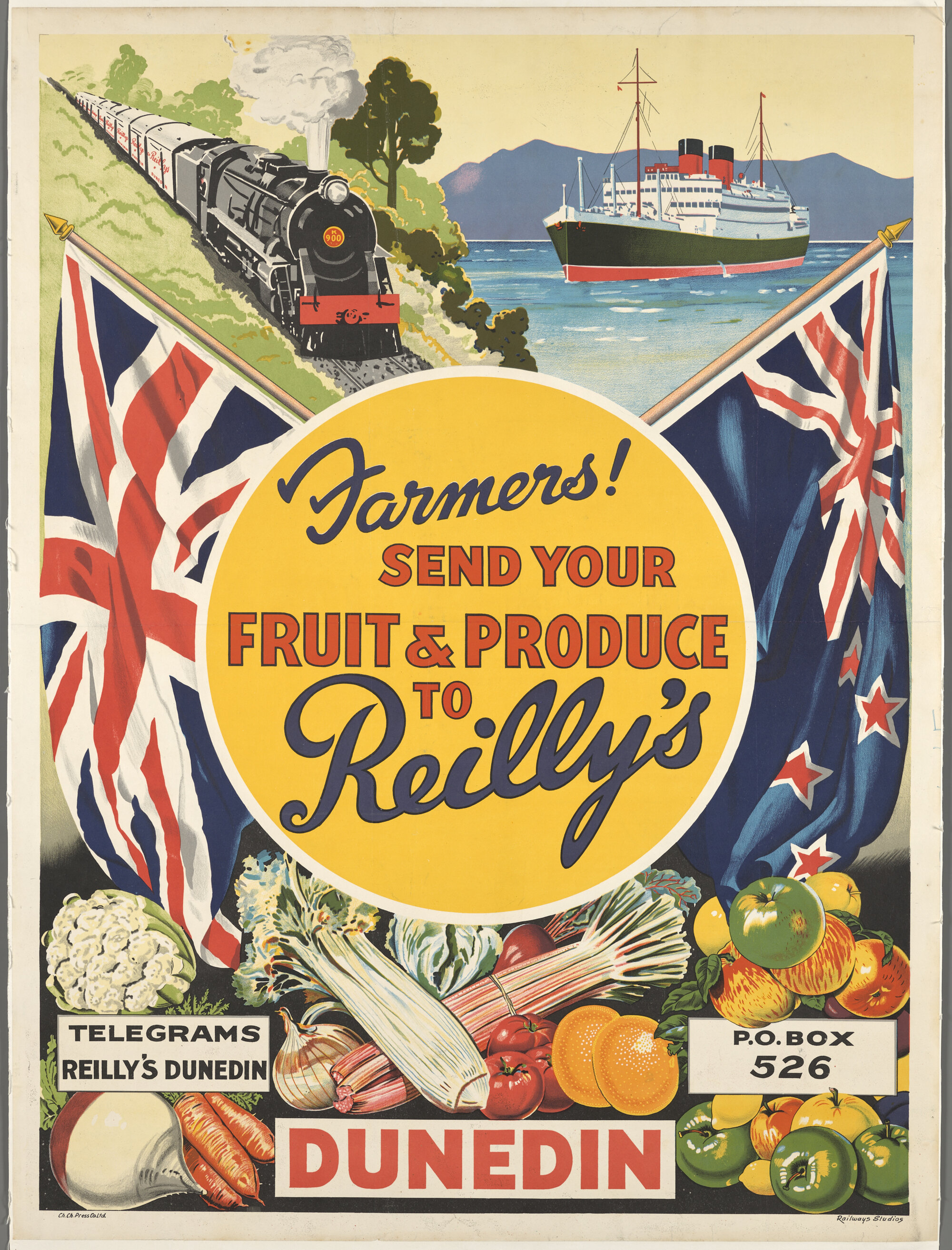 "Farmers! Send your produce to Reilly's"