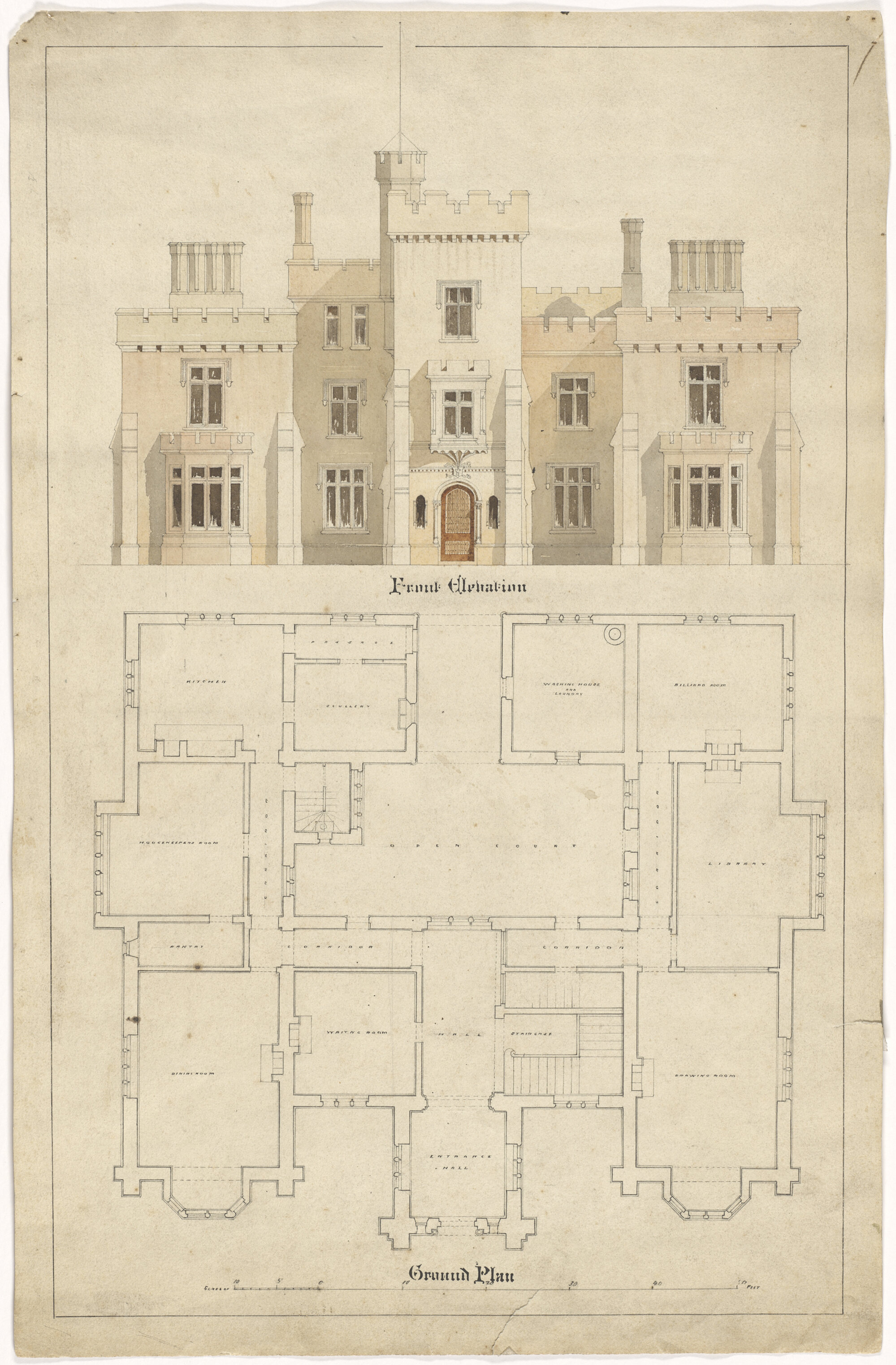 Plan for unidentified castellated residence 