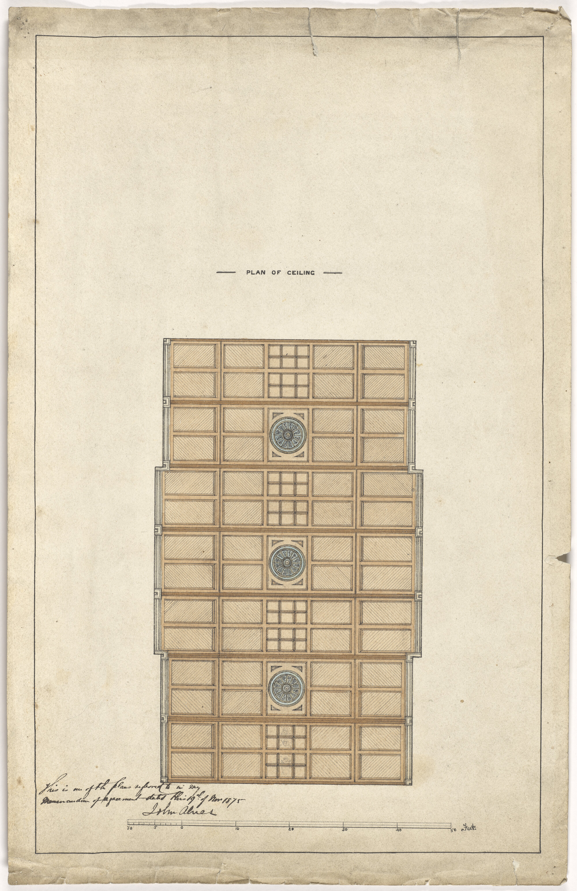 Trinity Presbyterian Church, Timaru, ceiling plan for church building